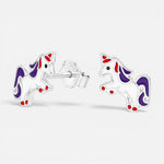 Aro Unicornio Esmaltado Multicolor 7x11 mm