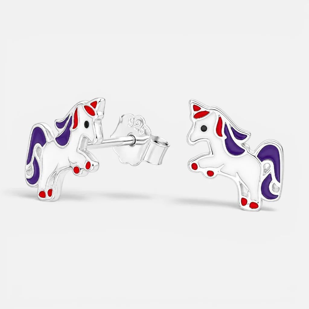 Aro Unicornio Esmaltado Multicolor 7x11 mm