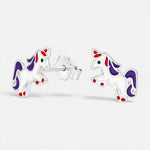 Aro Unicornio Esmaltado Multicolor 7x11 mm
