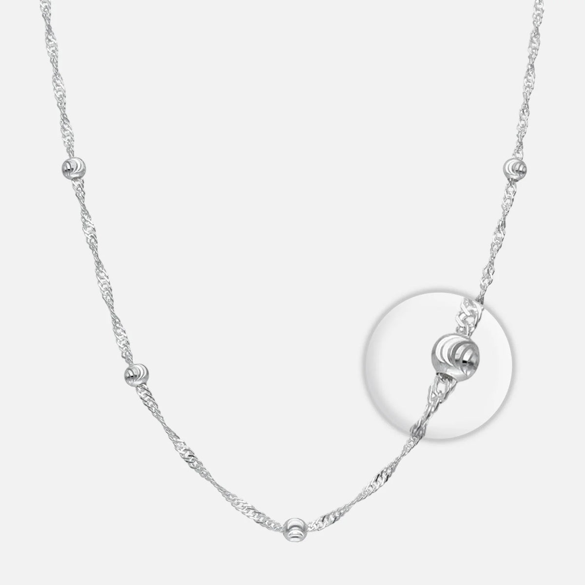 Cadena Singapur con Bolitas Facetadas 50