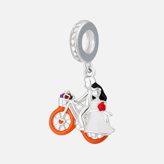 Colgante Charm Pareja Bicicleta Esmaltado Multicolor