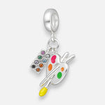 Colgante Charm Pincel Paleta de Colores Circones Multicolor