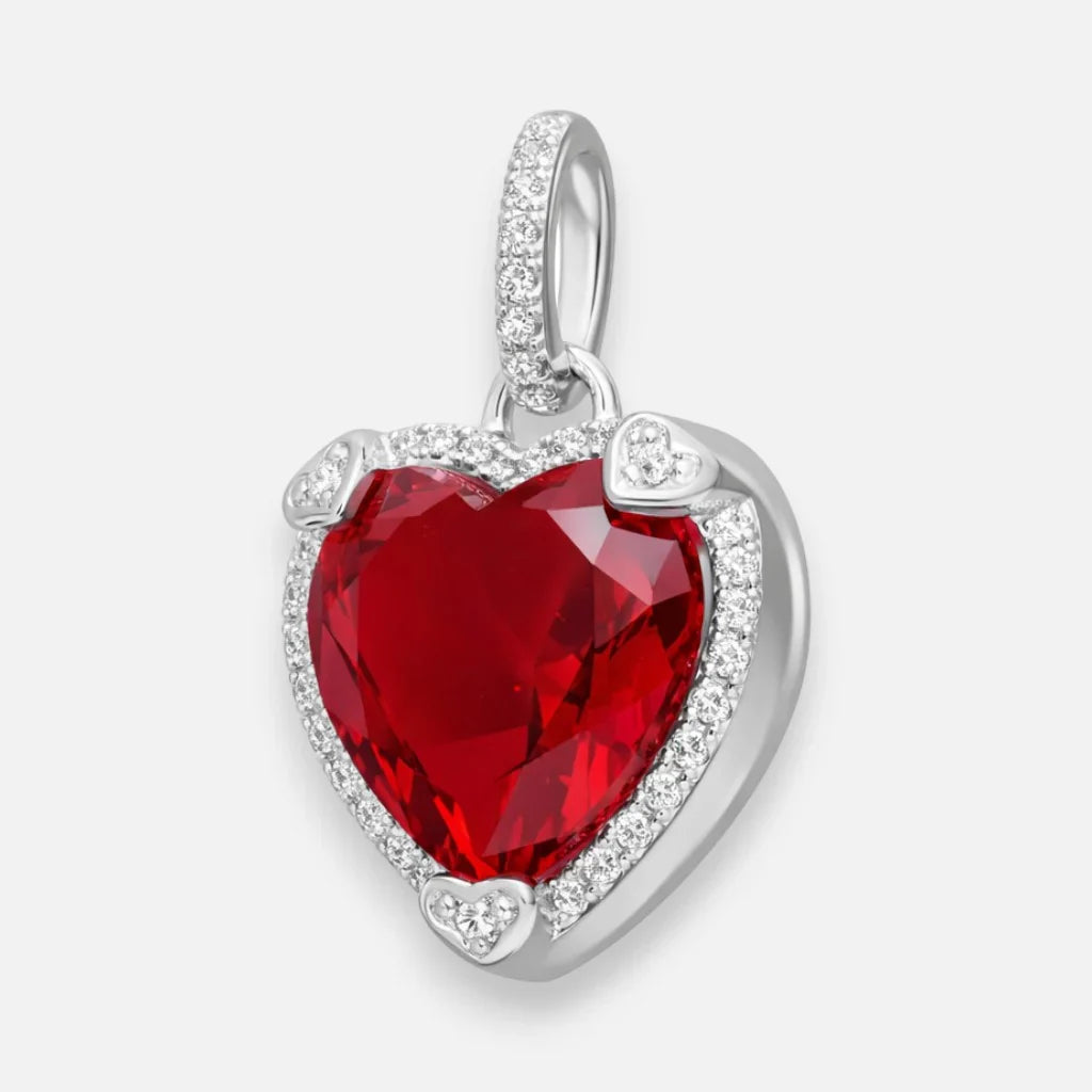 Colgante Corazón Circón Rubí