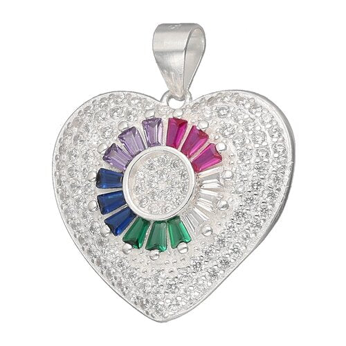 Colgante Corazón Circones Baguette Multicolor
