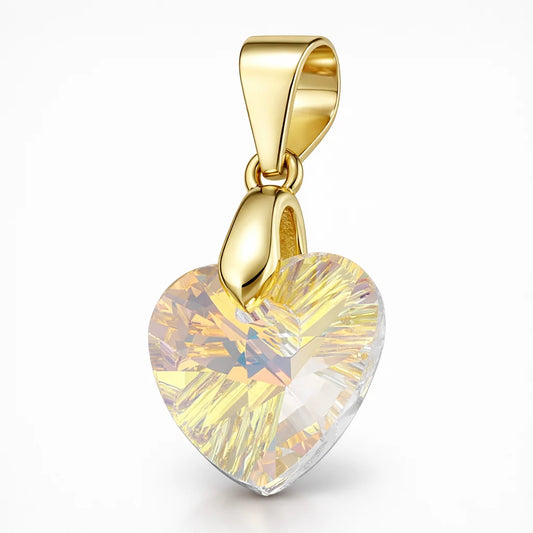 Colgante Corazón Cristal Hecho con Swarovski Tornasol 10 mm