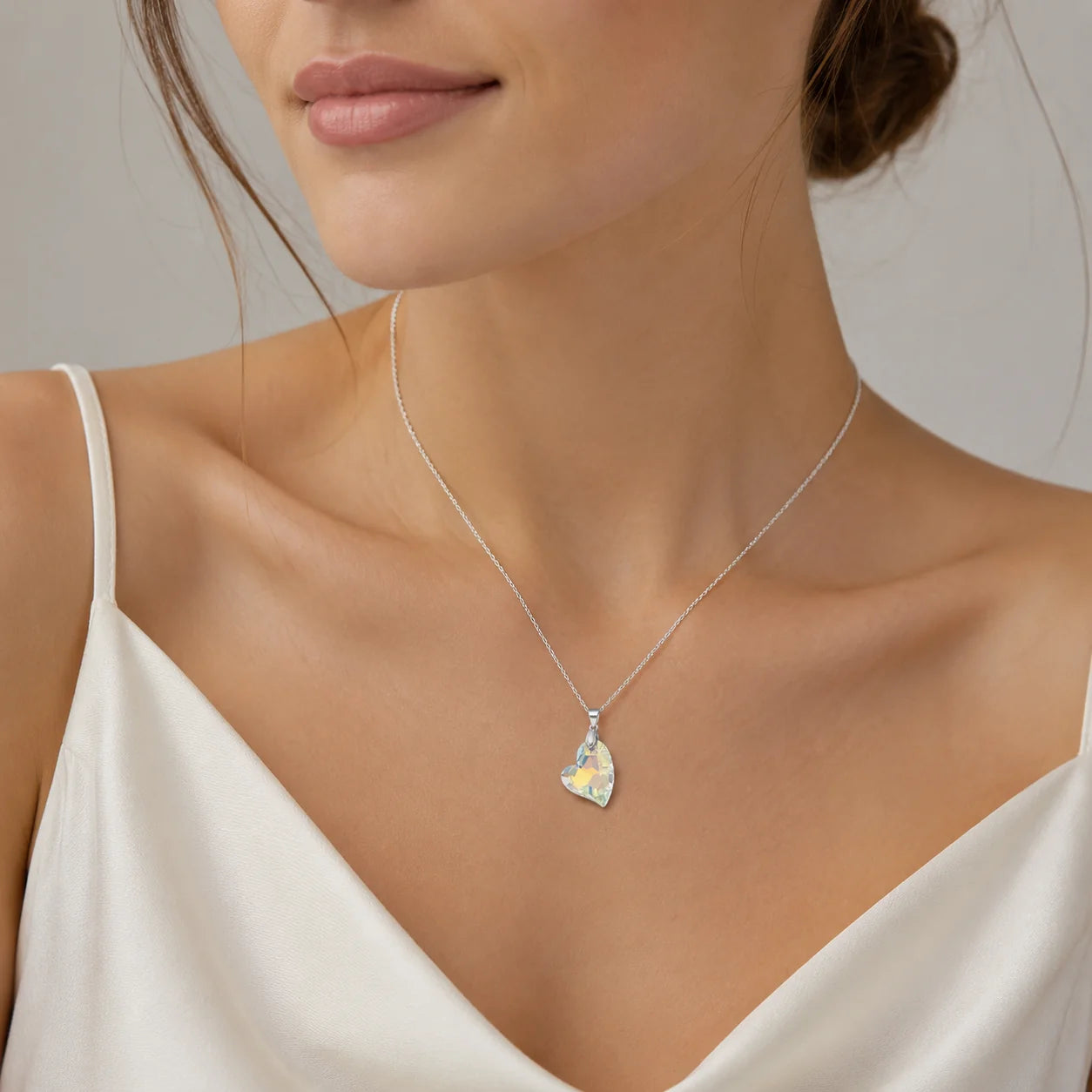 Colgante Corazón Hecho con Cristal Swarovski Tornasol