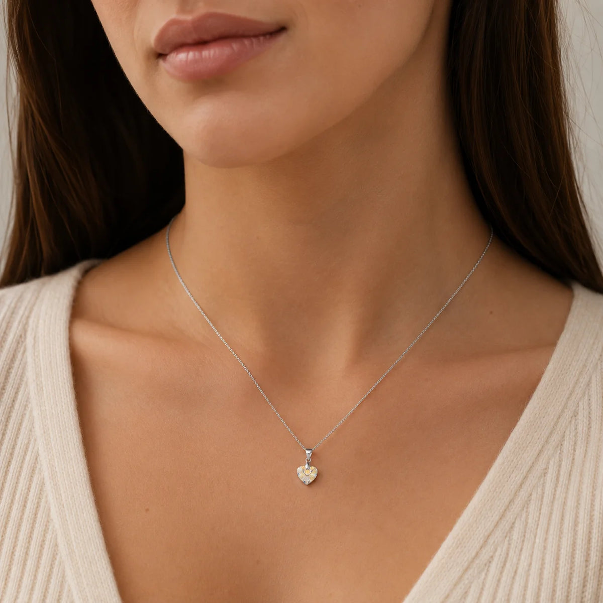 Colgante Corazón Hecho con Cristal Swarovski Tornasol