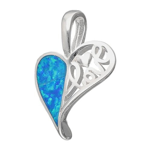 Colgante Corazón Ópalo Azul Love