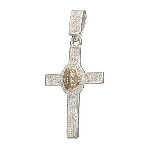 Colgante Cruz Virgen de los Rayos Milagrosa en Oro Circones