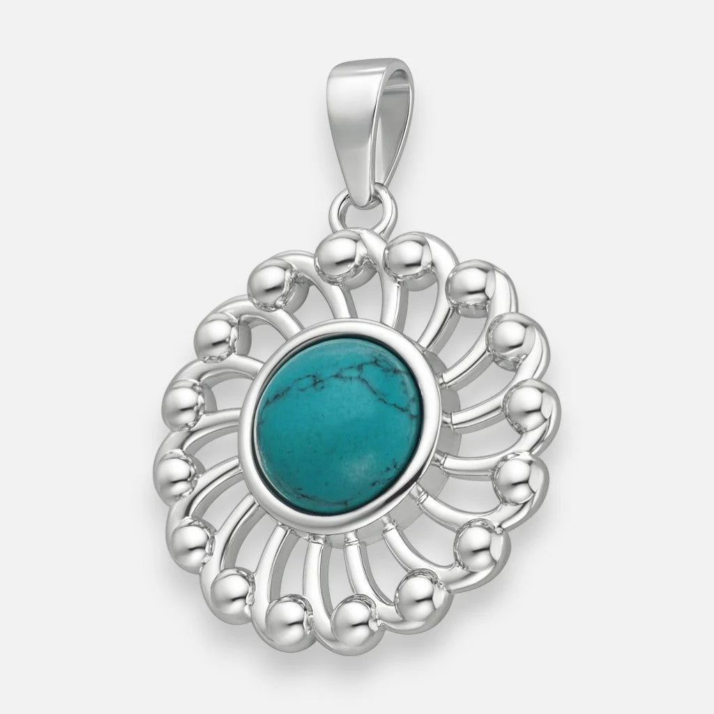 Colgante Flor Margarita Turquesa