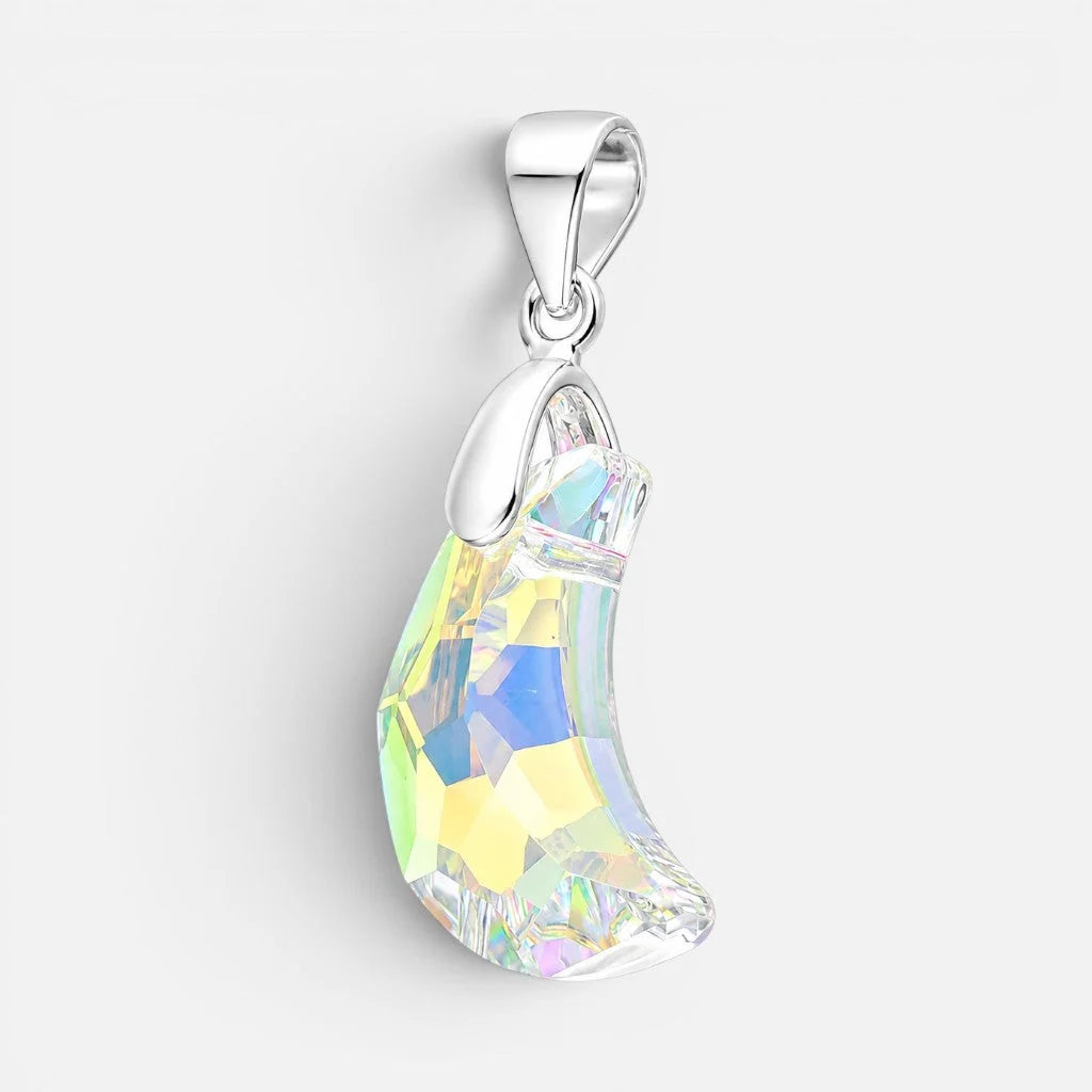 Colgante Media Luna Cristal Hecho con Swarovski Tornasol