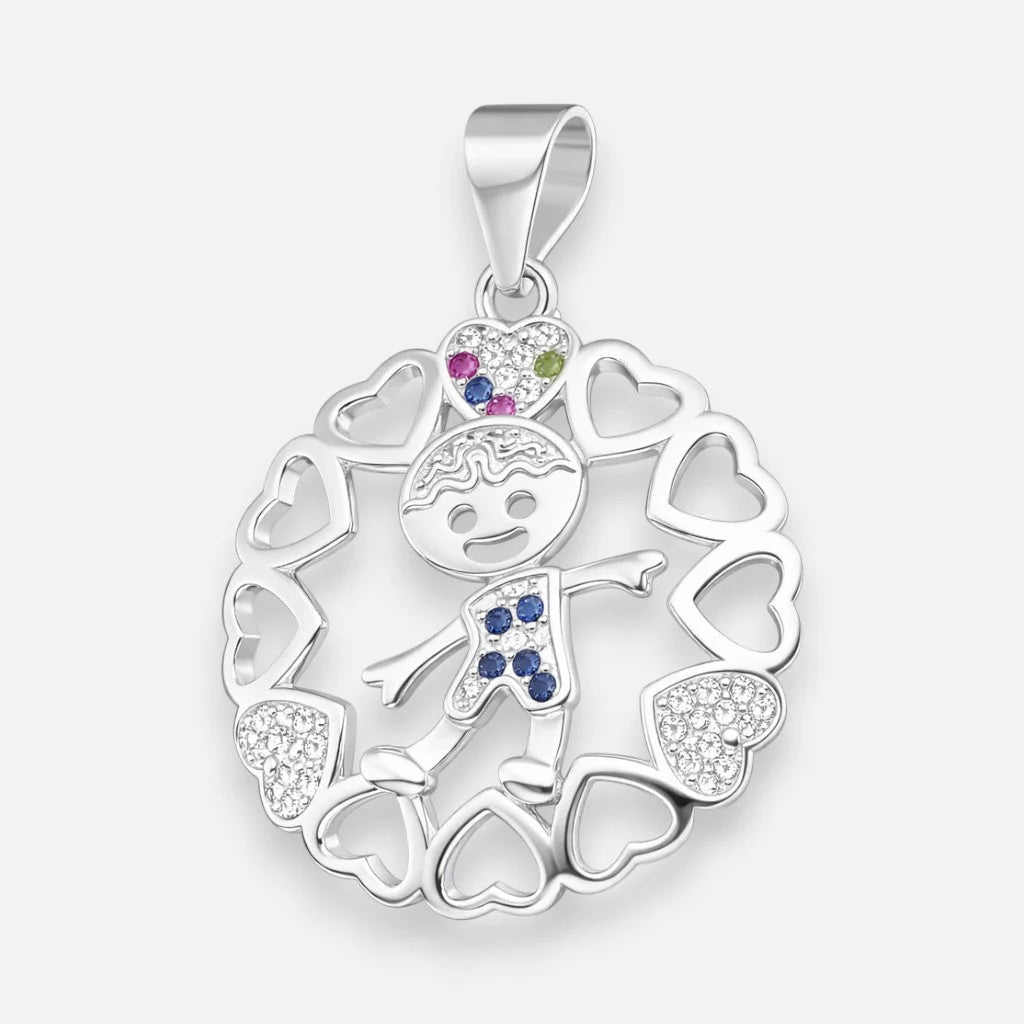 Colgante Niño Corazones Circones Multicolor