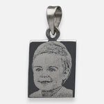 Colgante Placa Rectangular Pequeña con Fotograbado 17x14 mm