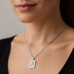 Colgante Rectangular Letra X en Oro