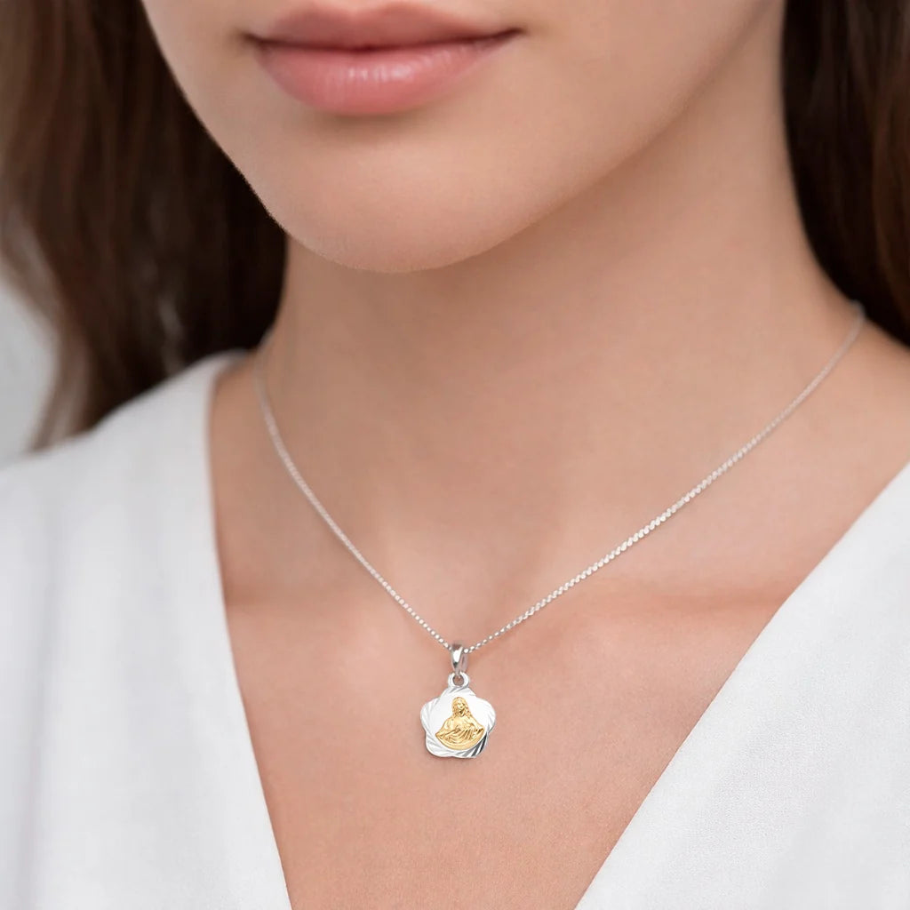 Colgante Sagrado Corazón de Jesús con Oro