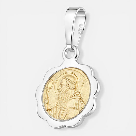 Colgante San Benito con Oro 12 mm