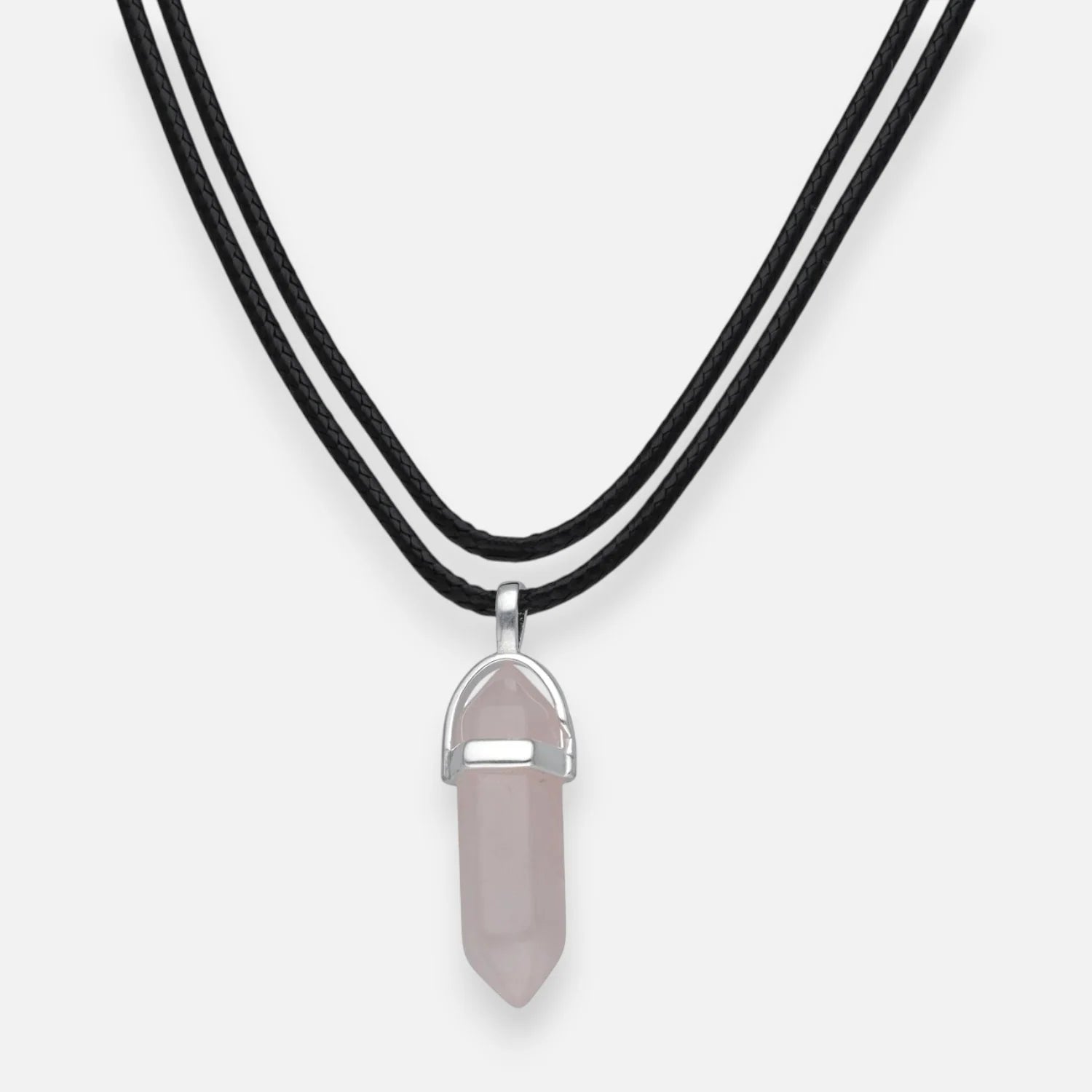 Collar Choker Doble Cuarzo Rosado