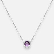 Collar Circón Punto de Luz Amatista 4 mm