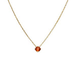 Collar Circón Punto de Luz Granate Naranja 4 mm