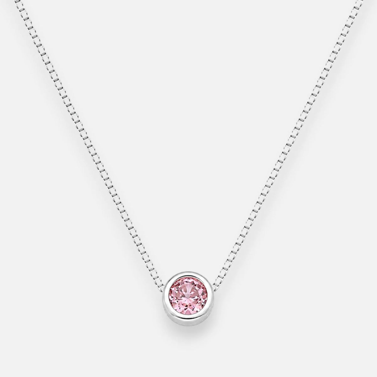 Collar Circón Punto de Luz Rosa Francia 4 mm