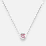 Collar Circón Punto de Luz Rosa Francia 4 mm