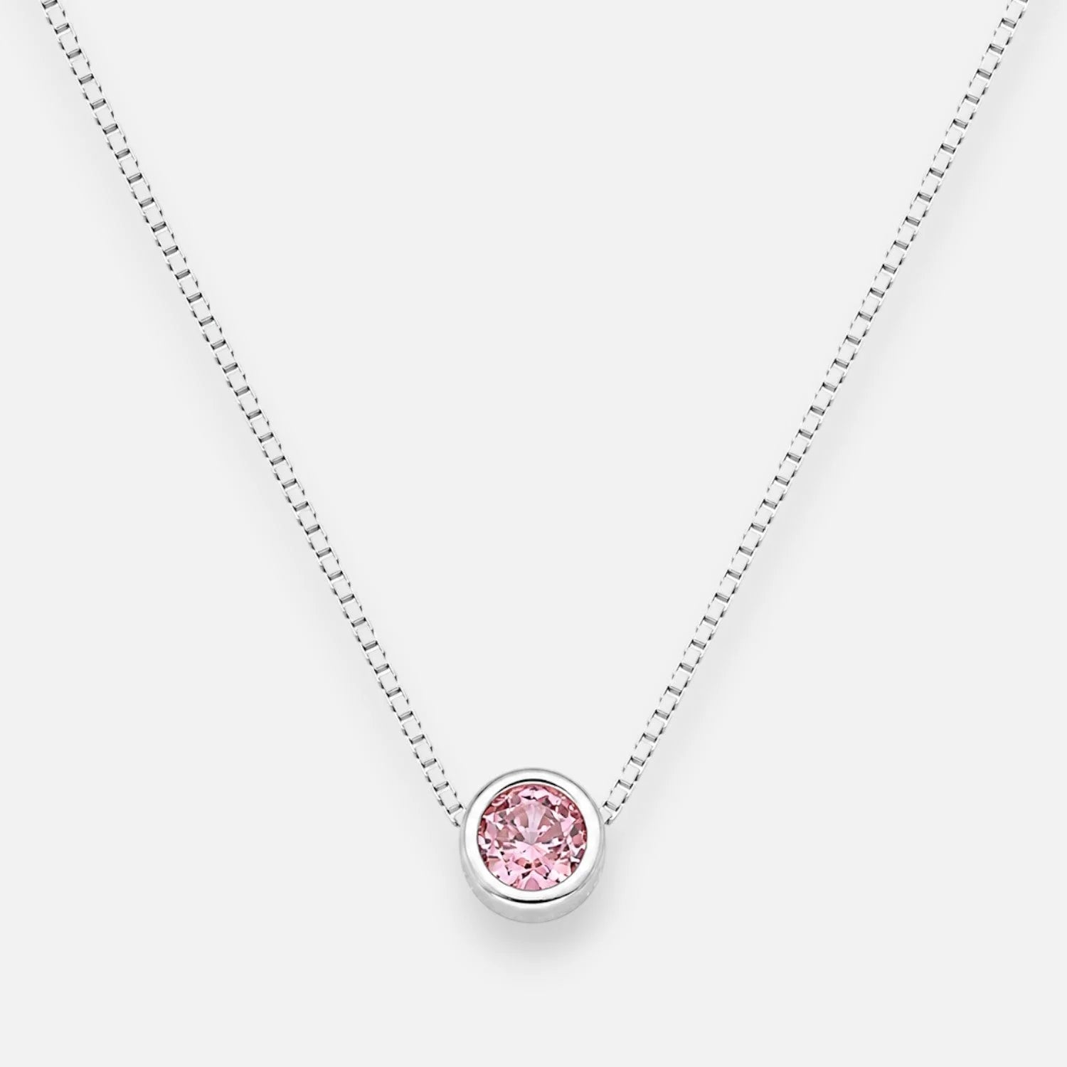 Collar Circón Punto de Luz Rosa Francia 4 mm
