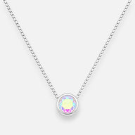 Collar Circón Punto de Luz Tornasol 6 mm