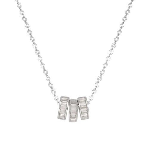 Collar Círculos Circones Baguette