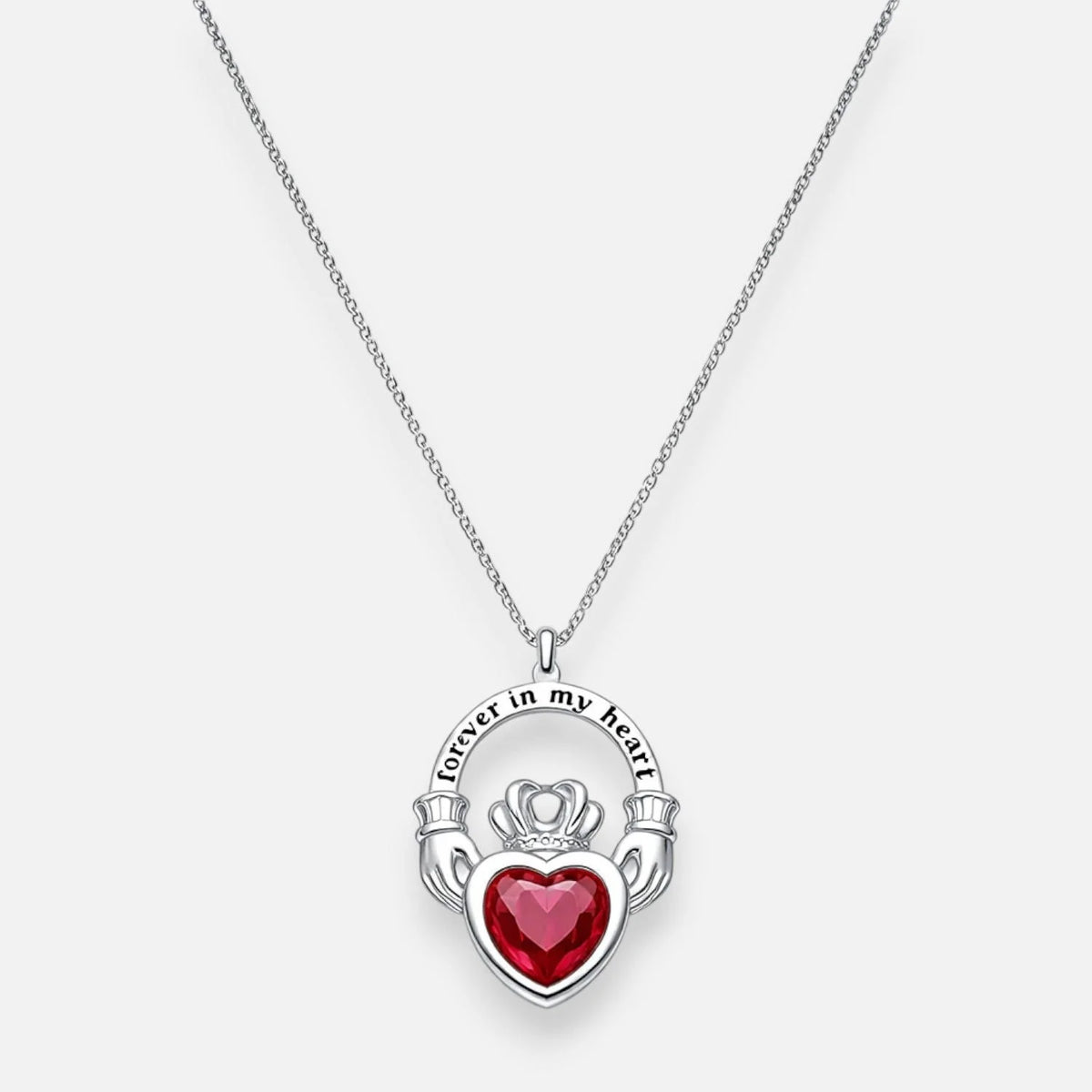 Collar Claddagh Circón Rubí