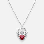 Collar Claddagh Circón Rubí