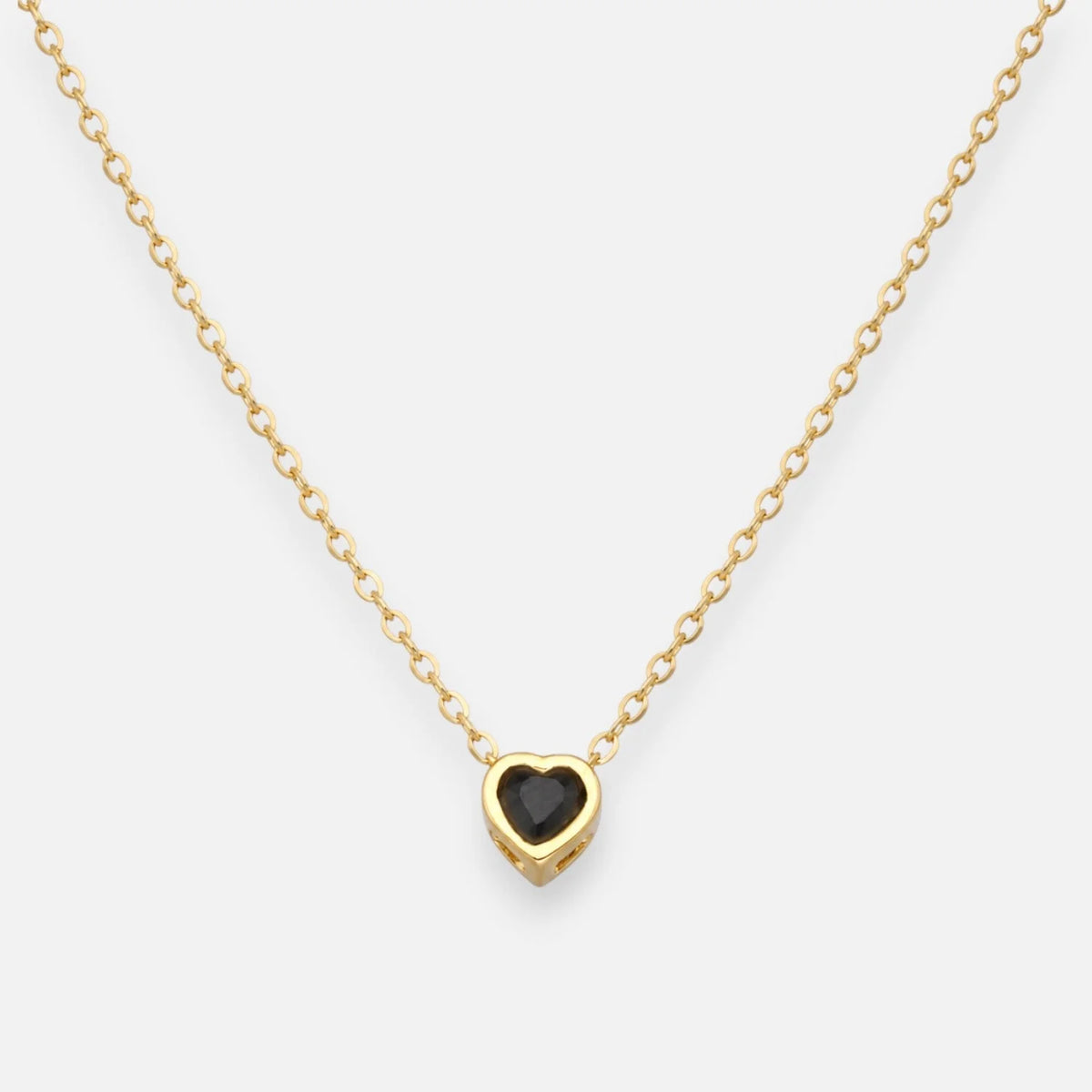 Collar Corazón Circón Ónix 5 mm