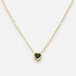 Collar Corazón Circón Ónix 5 mm