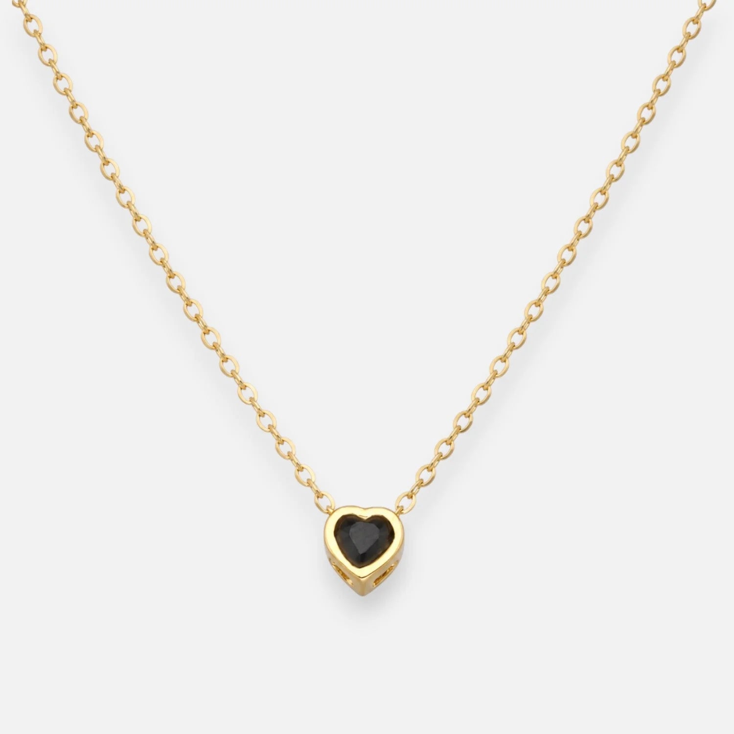 Collar Corazón Circón Ónix 5 mm