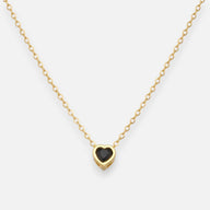 Collar Corazón Circón Ónix 5 mm
