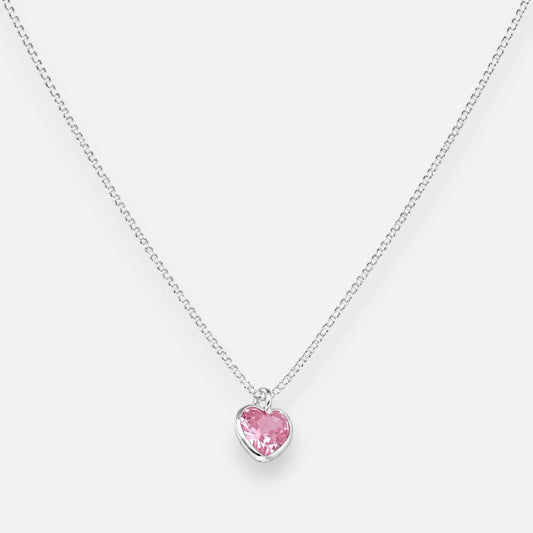 Collar Corazón Circón Punto de Luz Rosa Francia