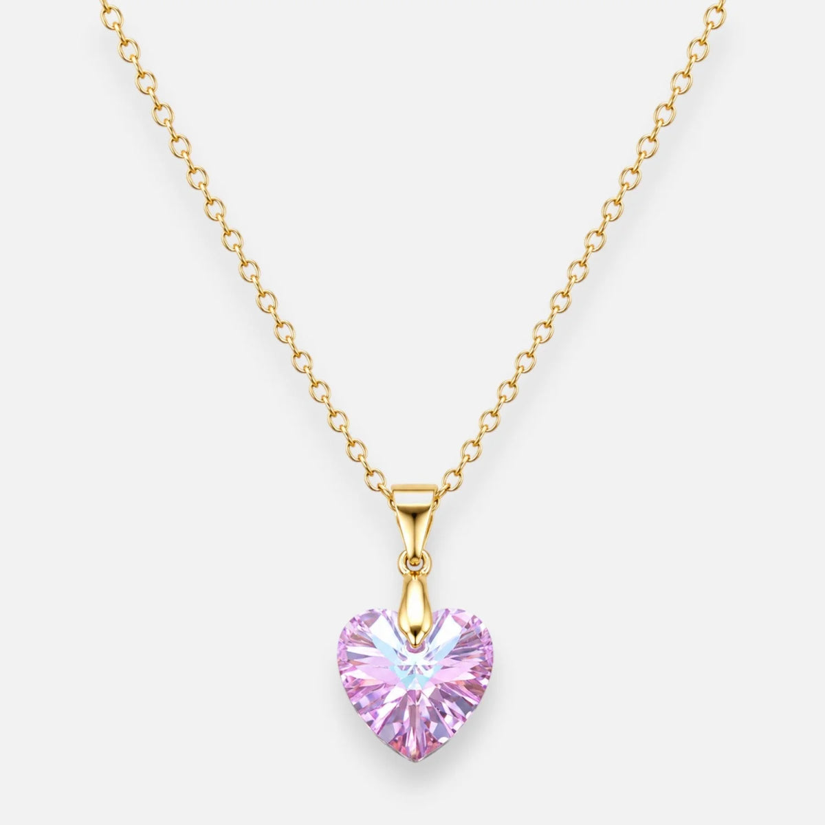 Collar Corazón Cristal Hecho con Swarovski Lila