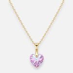 Collar Corazón Cristal Hecho con Swarovski Lila