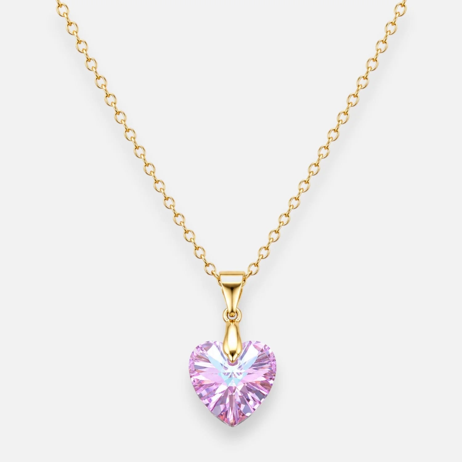 Collar Corazón Cristal Hecho con Swarovski Lila