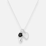Collar Corazón Love Gatito Circón Ónix