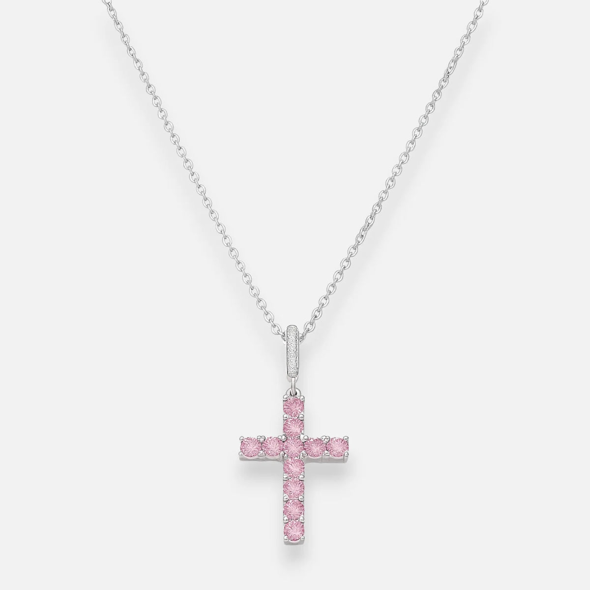 Collar Cruz Circones Rosa Francia