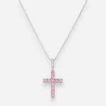Collar Cruz Circones Rosa Francia