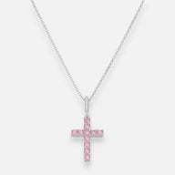Collar Cruz Circones Rosa Francia