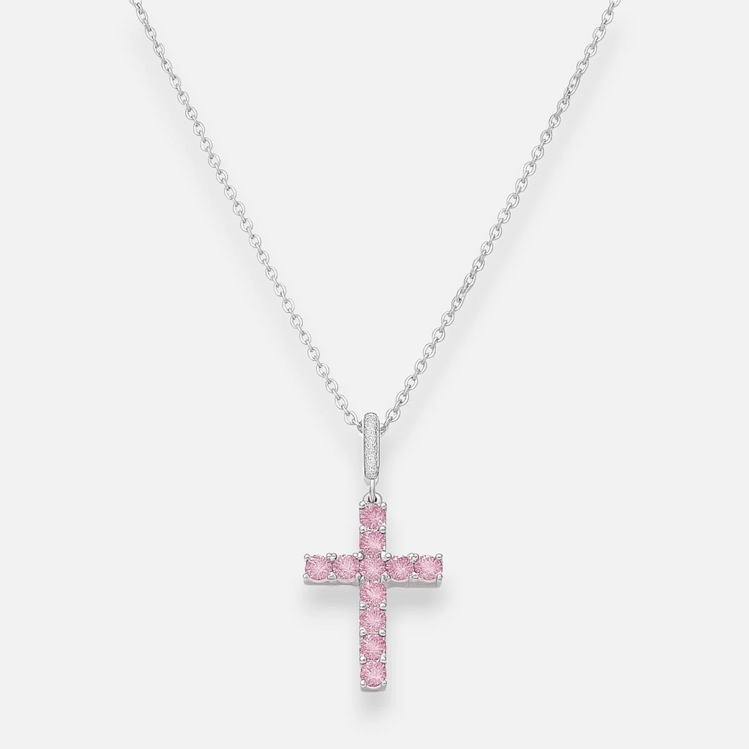 Collar Cruz Circones Rosa Francia