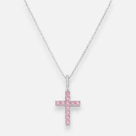 Collar Cruz Circones Rosa Francia