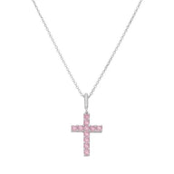 Collar Cruz Circones Rosa Francia