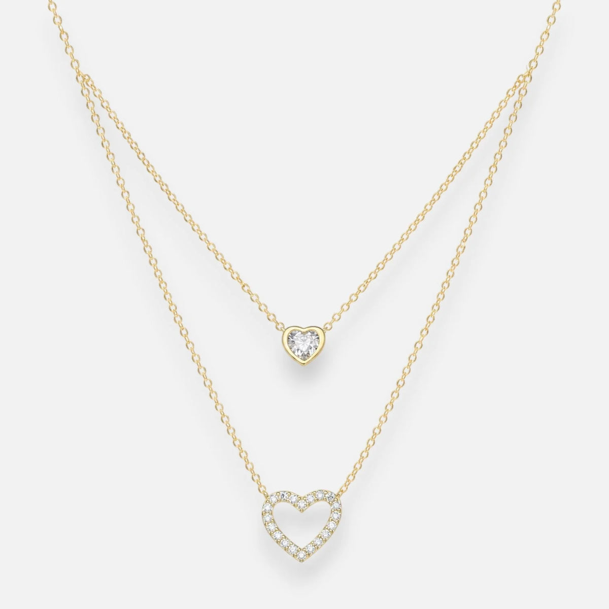 Collar Doble Corazones Circones
