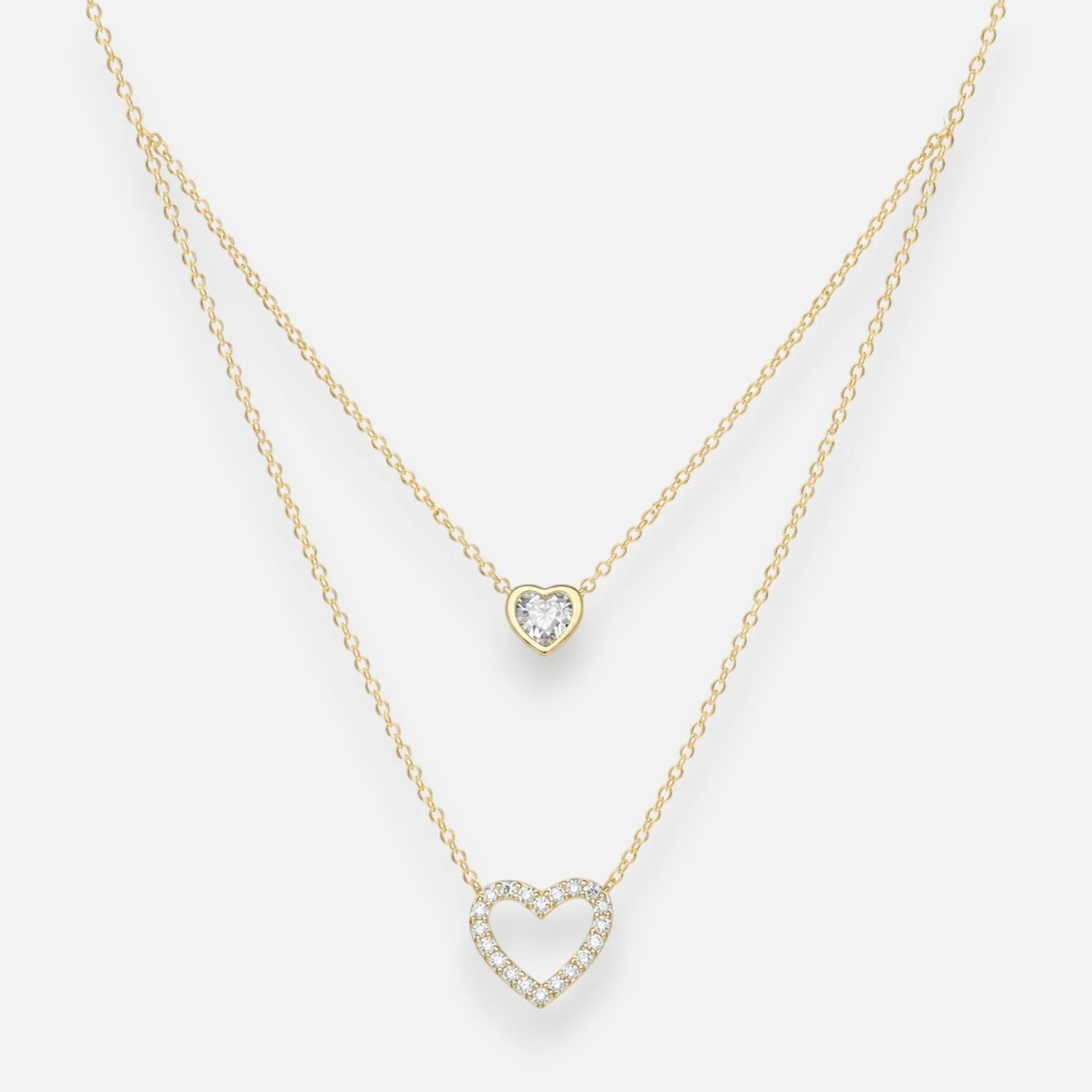 Collar Doble Corazones Circones