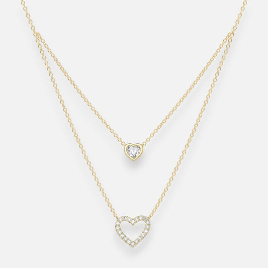 Collar Doble Corazones Circones