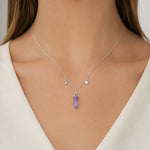 Collar Estrella Media Luna Cuarzo Violeta