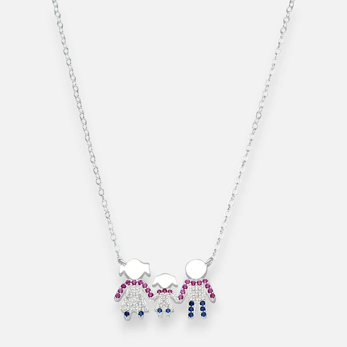 Collar Familia Mamá Hija Papá Circones Multicolor